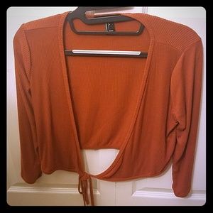 Orange Wrap Blouse